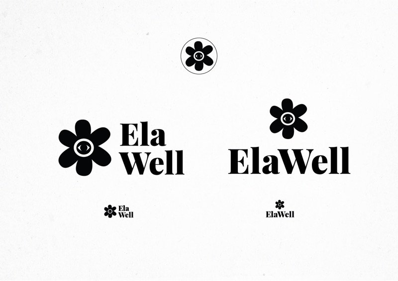 ElaWell logo design options and variations