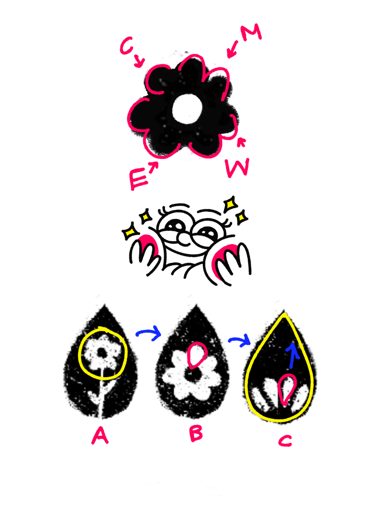 ElaWell logo design sketches and explorations